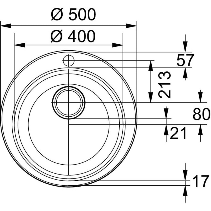 Tektonito sink FRANKE Sirius Single 1, 50 cm, sand feather