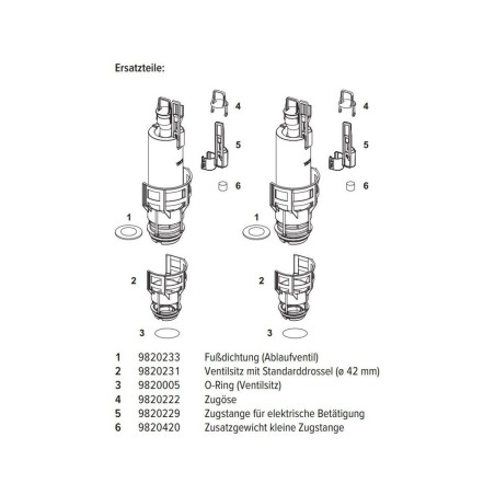 Клапан опускания подводки TECEprofil
