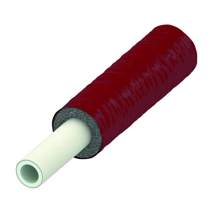 Multilayer pipe with 6 mm insulation (red) TECEflex PE-Xc/AL/PE-RT 25 x 2.8 mm (50 m)