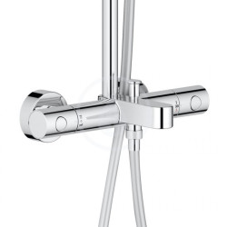 GROHE Euphoria 260 thermostatic bath-shower system with white Euphoria 110 massage hand shower