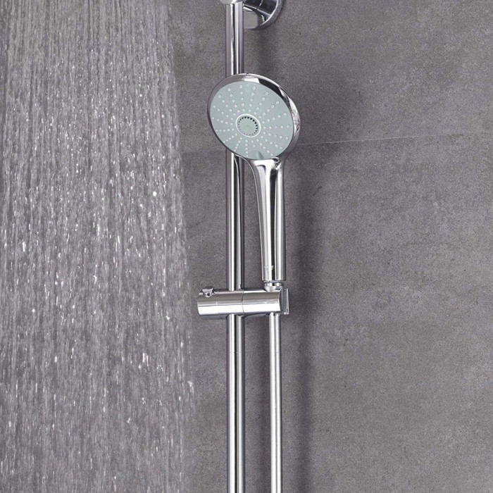 GROHE Euphoria 260 thermostatic bath-shower system with white Euphoria 110 massage hand shower