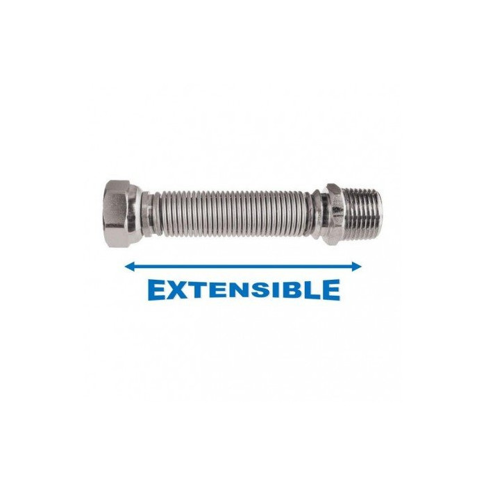 Painduv roostevaba terasest voolik MEPA Luxury 750-1500 mm (DN12) 1/2"" sisemine / 1/2"" välimine