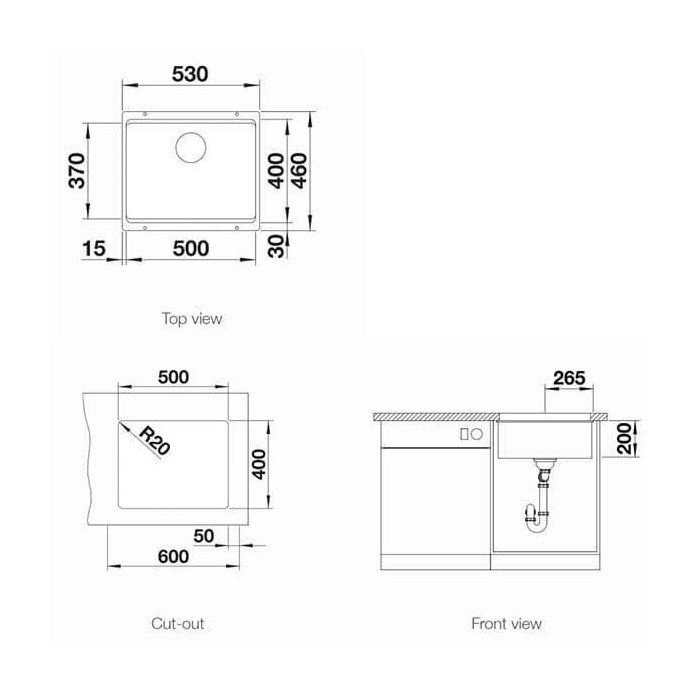 BLANCO Etagon 500-U stone composite sink, black