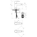 RAVAK Puri bidet mixer, with bottom valve, black-matt