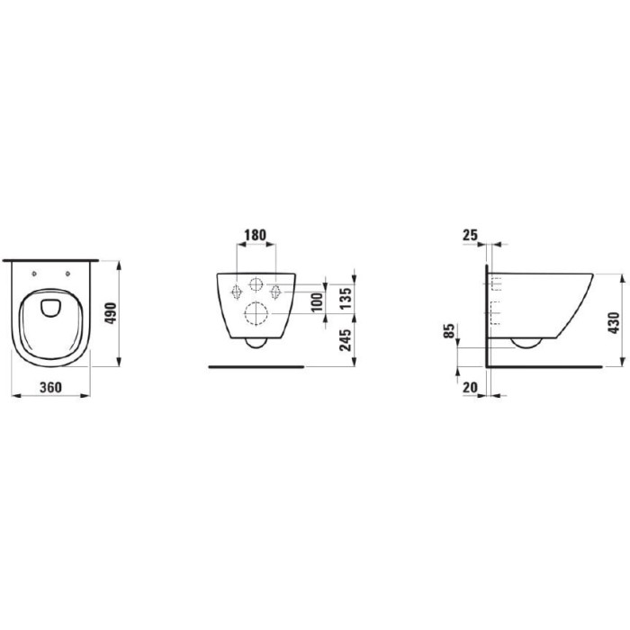 LAUFEN Lua Advanced Compact Rimless (Without lid)