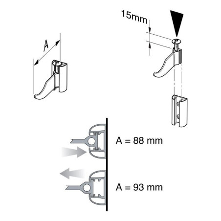 Mounting sets for FONDITAL aluminum radiator (2 pcs.)