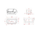 Acrylic bathtub MEPA Free Slim C, 170 x 80 cm