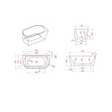 Acrylic bathtub MEPA Free Slim C, 150 x 75 cm