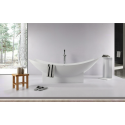 MEPA Modern stone resin bathtub 200 x 90 cm with white matte siphon