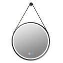 Peegelornament on LED valgustus MEPA Round 60 x 60 cm, musta mati raami kanssa.