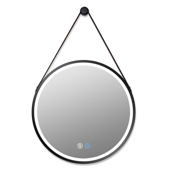 Зеркало-орнамент LED обрамление MEPA Round 60 x 60 см, с черной матовой рамкой
