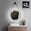 The mirror ornament is an LED shell MEPA Round 60 x 60 cm, with a black matte frame.