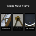The mirror ornament is an LED shell MEPA Round 60 x 60 cm, with a black matte frame.