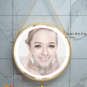 The mirror ornament is an LED shell MEPA Round 60 x 60 cm, with a black matte frame.