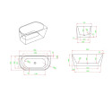 MEPA Free Slim C acrylic bathtub, 160 x 75 cm