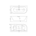 Corner bathtub MEPA L, 150 x 75 cm