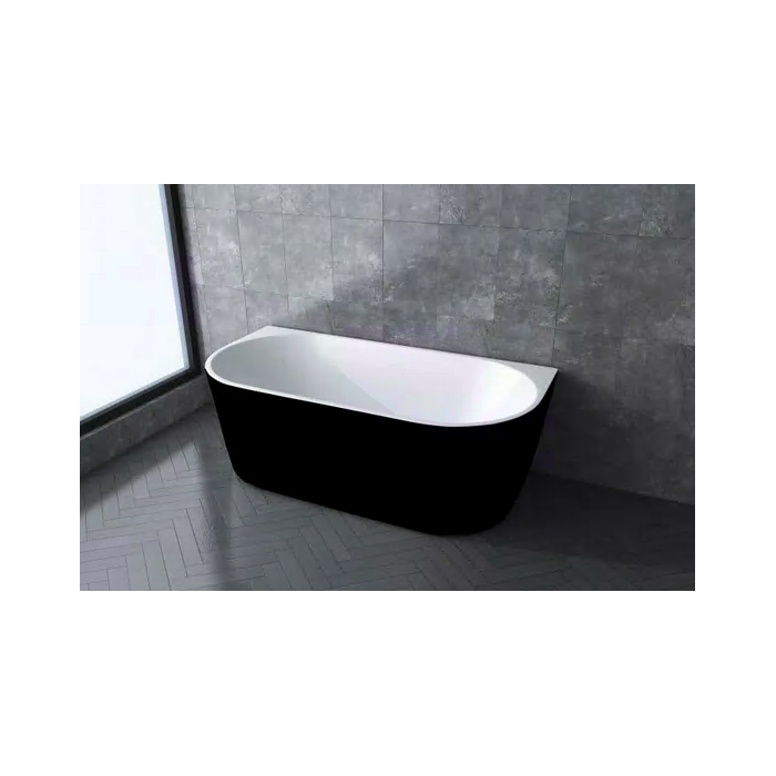 Акриловая ванна MEPA Free back slim Matt-black, 170 x 80 см, (Переполнение из сифона с крышкой для выбора)