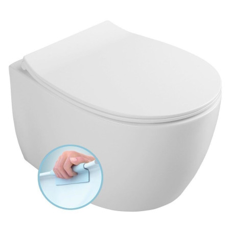 Rippuv WC-pott SENTIMENTI Rimless Slim Slow close kaanega