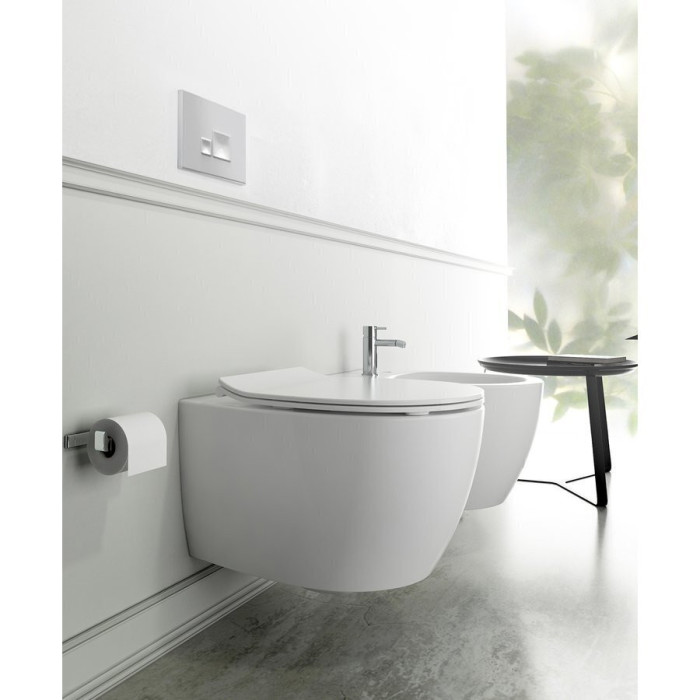 Rippuv WC-pott SENTIMENTI Rimless Slim Slow close kaanega