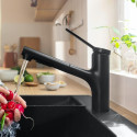 Köögisegisti väljatõmmatava voolikuga HANSGROHE Zesis M33, must-matt, 74800670
