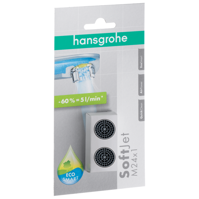 Aeratorite komplekt HANSGROHE M24x1 EcoSmart 5 l/min (2 tk), 13182000