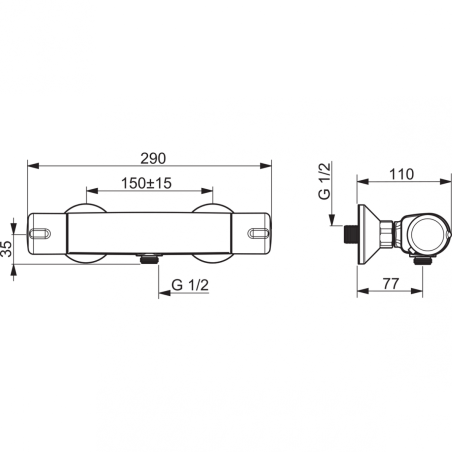 Thermostatic shower mixer ORAS Nova, chrome, 7470U
