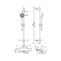 Thermostatic bath mixer with shower set ORAS Nova, chrome, 7414U