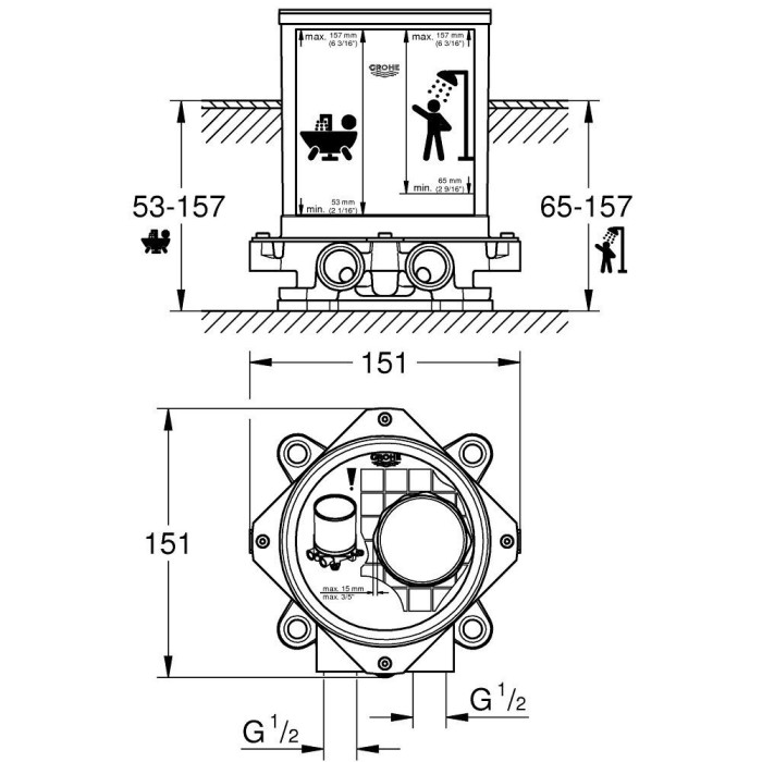 GROHE bath mixer cartridge, 45984001