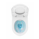Hanging WC bowl with a thin slow close lid RAVAK Uni Chrome RimOff, black-matt
