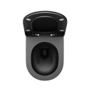 Hanging WC bowl with a thin slow close lid RAVAK Uni Chrome RimOff, black-matt