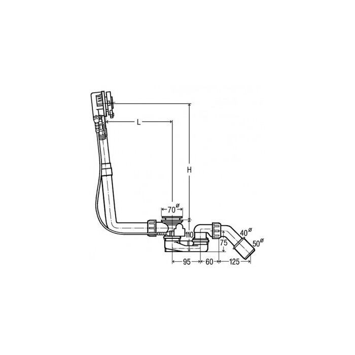 Extended siphon function for VIEGA Multiplex Trio bathtub with bathtub filling