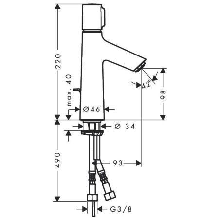 Смеситель для раковины HANSGROHE Talis Select S 100 с донным клапаном, 72042000