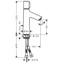 HANSGROHE Talis Select S 100 basin mixer with waste valve, 72042000