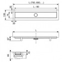 TECElinus shower channel sets with double-sided grates Tile/Steel 6 in 1, (Various length options)