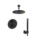 Paffoni Light concealed thermostatic shower system (ceiling mount), black-matt