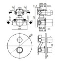 Paffoni Light concealed thermostatic shower system (ceiling mount), black-matt