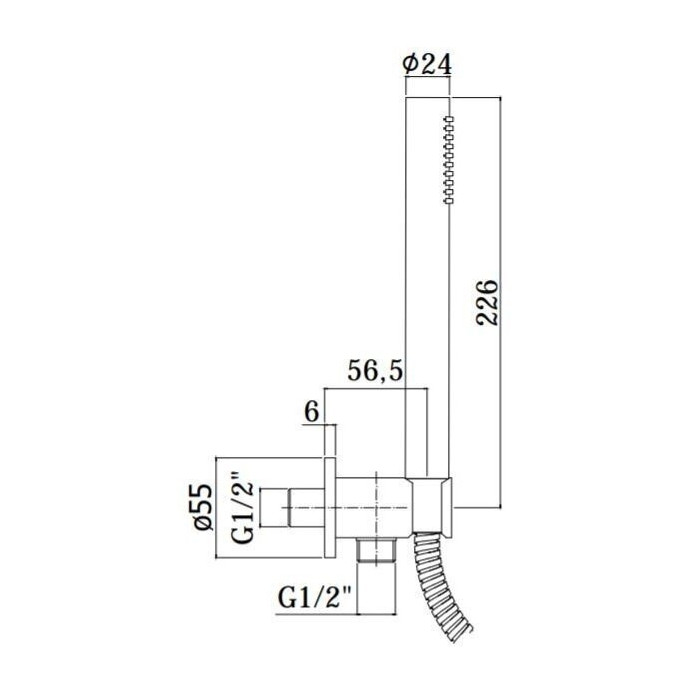 Paffoni Light concealed thermostatic shower system (ceiling mount), black-matt