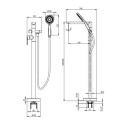 Floor-mounted bath mixer DEANTE Alpinia, gold feathers