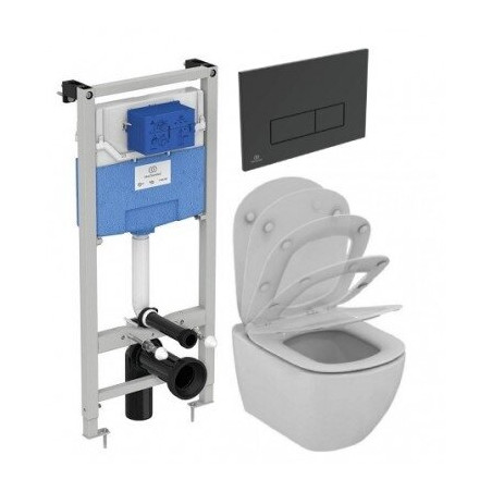 Built-in WC sets IDEAL STANDARD (6 in 1), black-matt button
