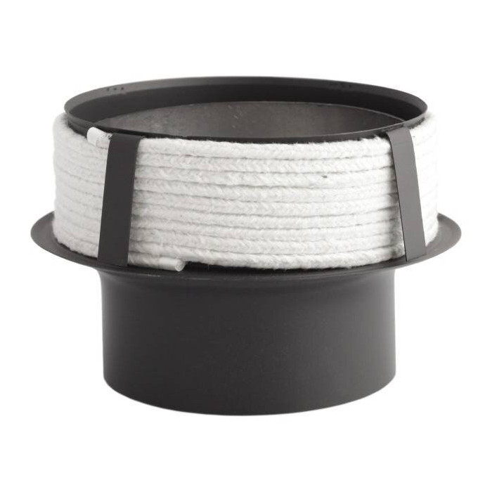 Black steel wall transition for ceramic chimneys DARCO 130 / 160