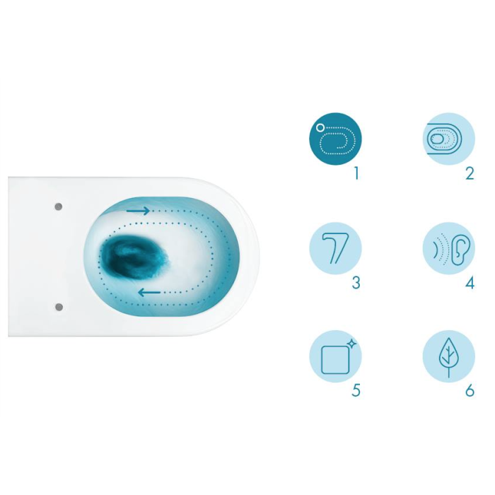 Built-in WC sets MEPA (6 in 1), 8 cm frame, black button