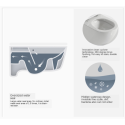 Potinkinis WC komplektid MEPA (6 in 1), 8 cm raam, Compact, must nupp