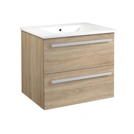Lower cabinet with sink (2 drawers) KAMĖ Serena 61 cm, gray oak