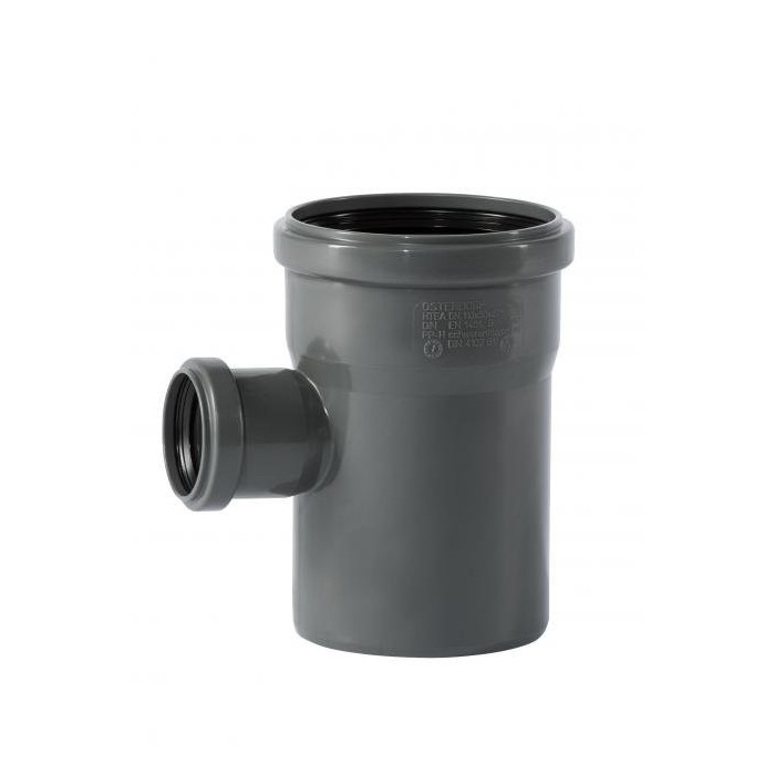 Внутренний канализационный тройник WAVIN Optima 75 x 50/90°, серый