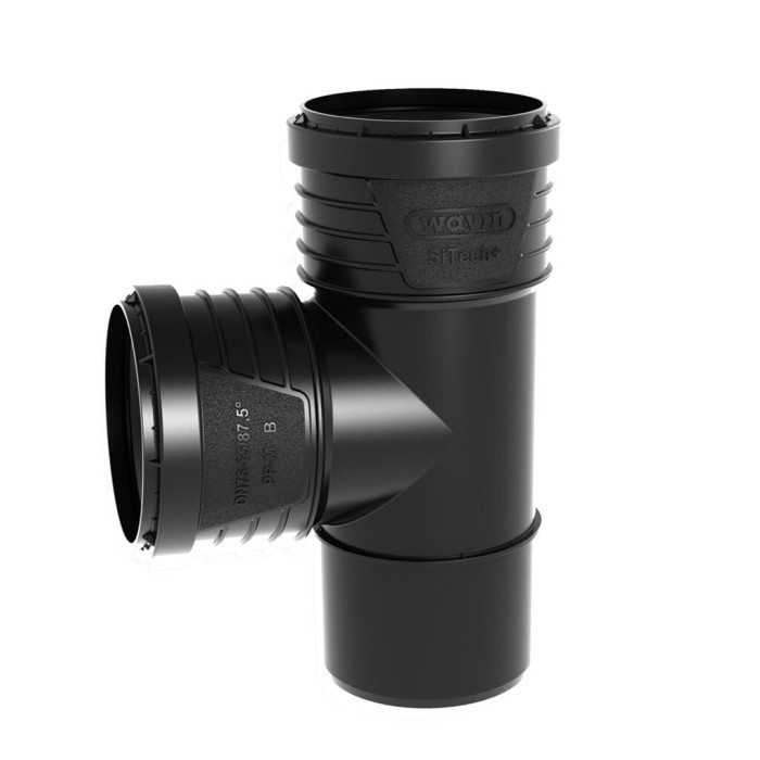 Low-noise internal sewage tee WAVIN SiTech+ 75 x 50/90°