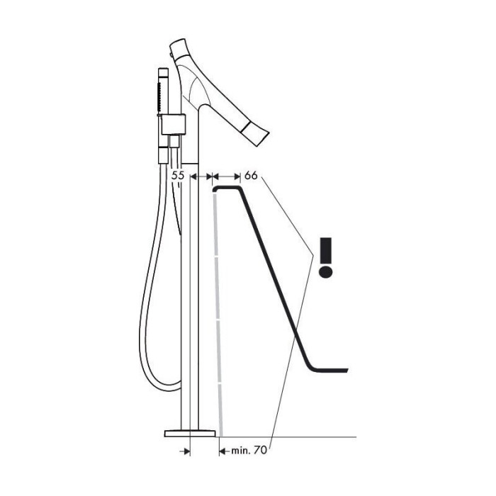 Floor-mounted bath mixer HANSGROHE AXOR Starck Organic, 12016000
