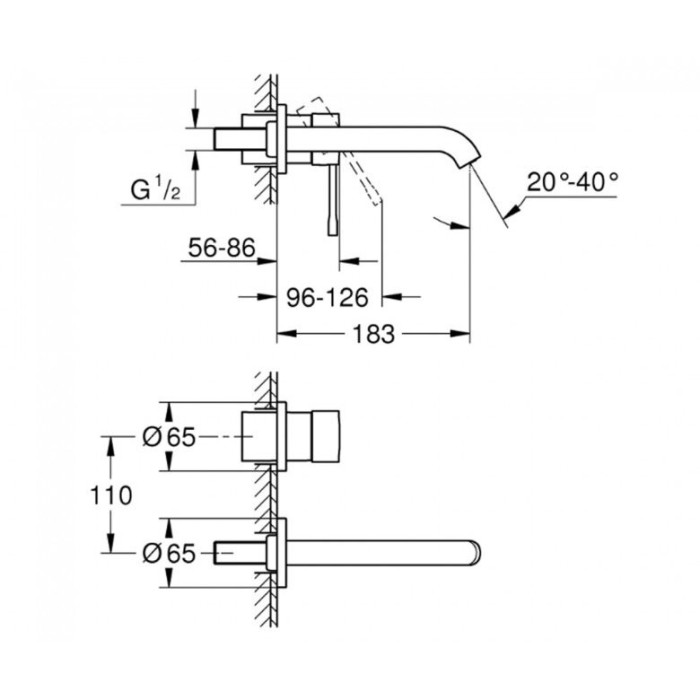 Potikendus segisti kraanikausile GROHE Essence 183 mm, 29192KF1