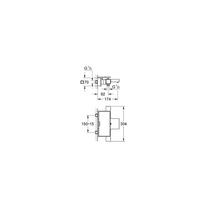 Termostaatne segisti dušile GROHE Grohtherm Cube, 34502000