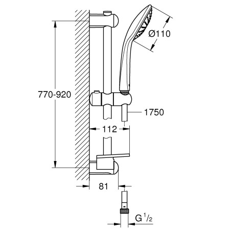 Dušiposti komplektid GROHE Euphoria 110 Mono, 27267001