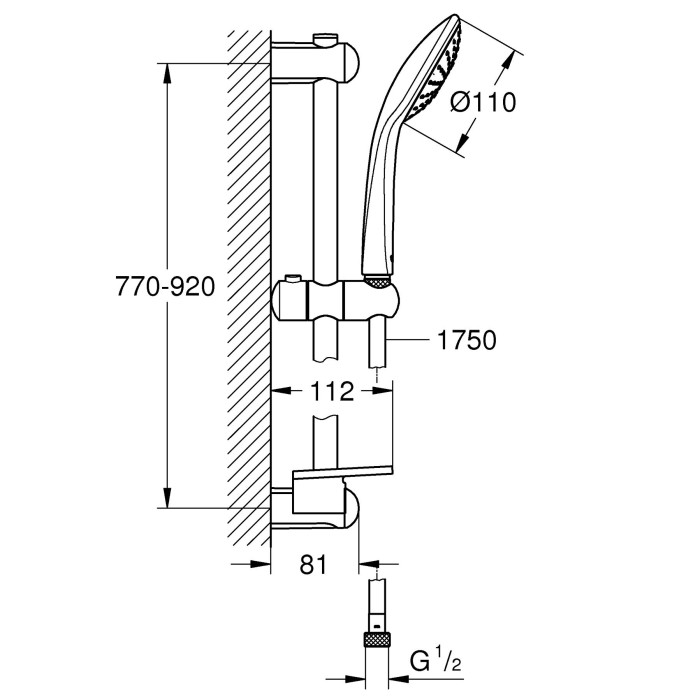 Комплекты душевых стоек GROHE Euphoria 110 Mono, 27267001